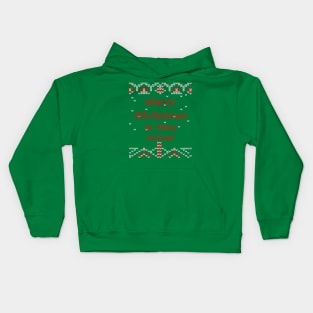 1980s retro funny ugly christmas sweater Kids Hoodie